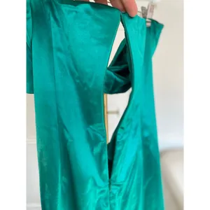 Hello Molly Emerald Mini Dress Satin Cutout Ruched‎ L Quiet Luxury Prom Cocktail thumbnail 4