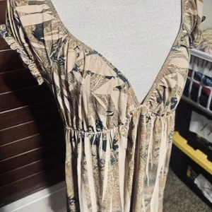 MKM Designs Women XL Paisley Tunic Top Mini Dress V-Neck Empire Waist Boho fairy thumbnail 2