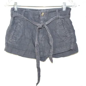 American Eagle Woman’s Black Hi Rise Denim Shorts W/ Belt Deisgn — Size 0 thumbnail 5