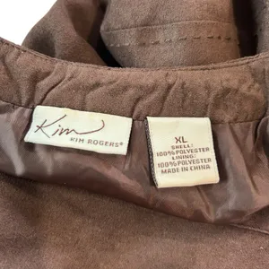Vtg Kim Rogers Jacket Coat Y2K Western Faux Suede Brown SZ XL Full Zip Pockets thumbnail 7