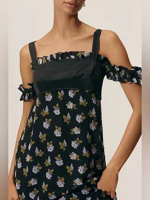 NWT Anthropologie Maeve Floral Square Neck Midi Dress M thumbnail 4