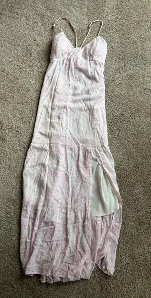 Hollister Pink and White Maxi Dress thumbnail 1