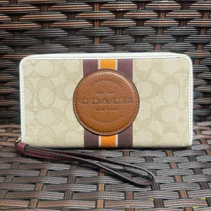 Dempsey Large Phone Wallet In Signature Jacquard With Stripe And Coach Patch c4110 thumbnail 1