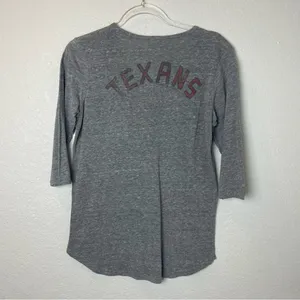 JUNK FOOD Vintage Feel Houston Texans Gray Henley Shirt Size L thumbnail 6