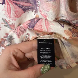 Who What Wear Women Linen Blend Floral Flutter Sleeve Spring Blouse Top XL thumbnail 4