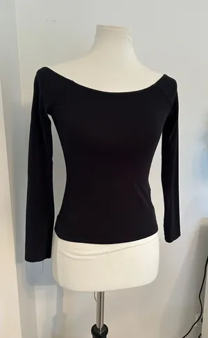 ASOS Black Off-Shoulder Long Sleeve Top thumbnail 1