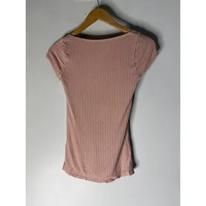 Reformation Ribbed Knit Scoop Neck Long Sleeve Top Dusty Rose Pink Women Small thumbnail 2