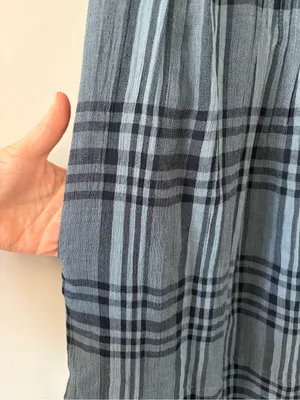 Faherty Isha Plaid Pintuck Organic Cotton Sleeveless Mini Dress Navy Blue NWT XS thumbnail 6