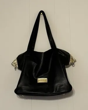 Versace Parfums Black Faux Leather Tote Bag thumbnail 1