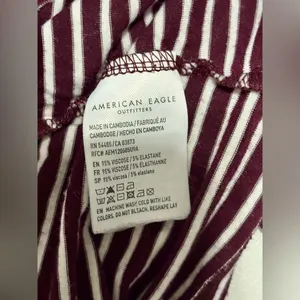 American Eagle Maroon/White Striped Soft & Sexy T-Shirt thumbnail 6