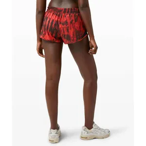 Lululemon Hotty Hot Short II 2.5 Game Day Red Black Multi Running Shorts Size 4 thumbnail 2
