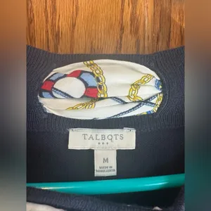Talbots Silk Scarf Sweater Size Medium Nautical 3/4 sleeve New NET thumbnail 4