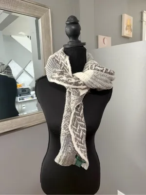 Lauren Ralph Lauren Patchwork Wool Mohair Blend Knit Scarf thumbnail 5