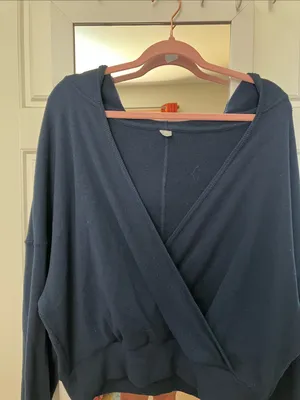 Gilly Hicks navy Cozy Waffle Wrap Hoodie thumbnail 2