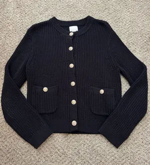H&M Navy Button Down Cardigan thumbnail 1