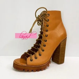 Free People Palermo Heels Ankle Boots Leather Lace-Up Corset Cutouts Booties 7 thumbnail 6