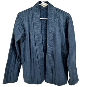 Aritzia Golden TNA Harmon Kimono Open Jacket Quilted Night Navy Tonal Mura S thumbnail 2