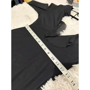 Hello Molly Date at Nine Mesh Ruffle Long Sleeve Maxi Dress in Black Size 4 thumbnail 5