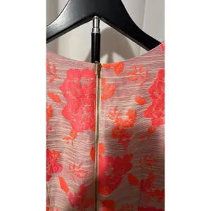 Antonio Melani Pink Orange Floral Brocade Sheath Dress V-Neck Size 10 thumbnail 4