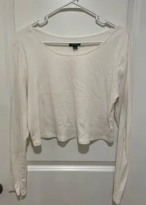 Wild Fable White Long Sleeve Crop Top thumbnail 1
