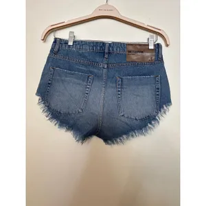 One Teaspoon Sz 26 Rollers Low Rise Cut Off Denim Blue Jean Hot Short Shorts thumbnail 3