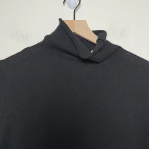 Neiman Marcus Women Cashmere‎ Sweater Large Black Asymmetric Mock Neck Luxury thumbnail 2