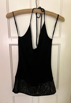 vintage black halter top thumbnail 3
