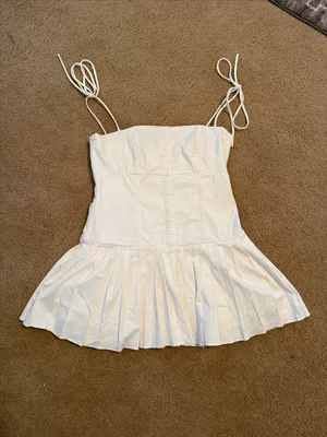 Edikted White Perri Pleated Corset Mini Dress thumbnail 3