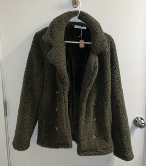 Miss Sparkling Green Sherpa Jacket Size M thumbnail 1