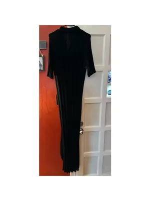 Free People Beach Riding Waves Midi Longline Sweater Black Medium Lagenlook thumbnail 6