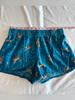 Joyspun Teal Tiger Sleep Shorts Size Small thumbnail 5