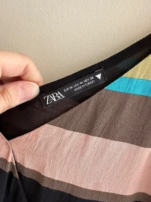 ZARA Women’s Multicolor Striped Asymmetrical Spaghetti Strap Tank Top, Size Med thumbnail 11