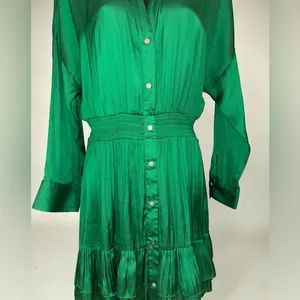 Maje- Rumia Dress Elegant Green Button-Down Dress Size 40 Size 8 US thumbnail 7