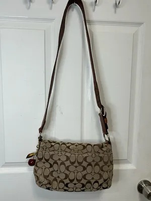 COACH SoHo Y2K Brown & Tan Signature Canvas Crossbody with Leather Buckle thumbnail 8