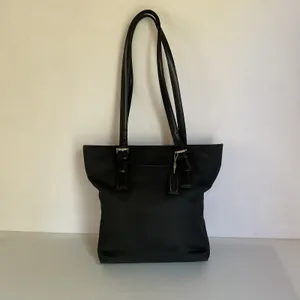 Vintage Coach F3K-9321 Black Twill Leather Trim Tote Shoulder Bag Y2K thumbnail 3