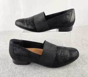 Clarks Women's Un Blush Lo Slip-On Black Suede Dress Shoes - Comfy - Size 9.5‎ M thumbnail 1
