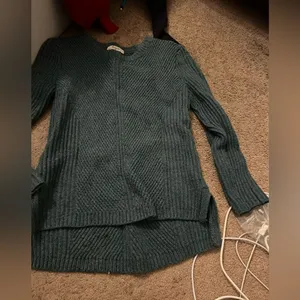Madewell teal cable knit sweater‎ xs thumbnail 3
