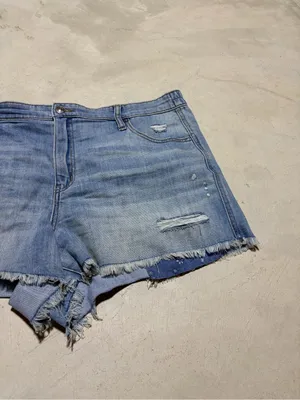 Aerie Light Blue Distressed Denim Shorts XL thumbnail 5