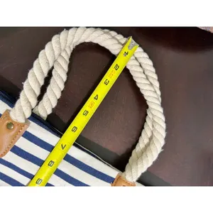 Summer & Rose Tote Bag Striped Nautical‎ Beach Rope Handles Zip Closure NWOT thumbnail 5