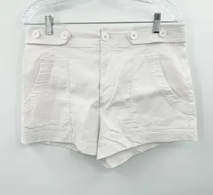 Anthropologie Maeve Colette Sailor High-Rise Shorts White Size 8 thumbnail 1