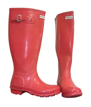 Hunter Pink Original Gloss Rain Boots Sz 5F thumbnail 1
