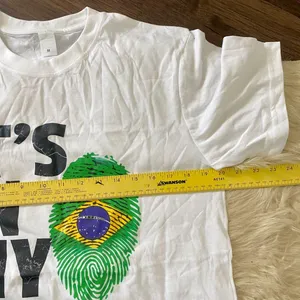 New unworn White Brazilian "It's in my DNA" Brazil Flag Graphic Print T-shirt M thumbnail 4
