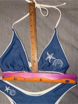 Rip Curl Small Blue Bikini Set, Shell, Triangle Top and High Leg Bottoms, Tillys thumbnail 7