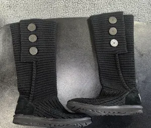 Ugg Classic Cardy Boots Women 6 Wool Knit Tall Button Sheepskin Lined‎ thumbnail 1