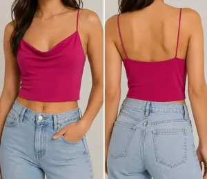 Wilfred Free Aritzia Pink Cowl Neck Crop Cami Tank Top Size S thumbnail 2
