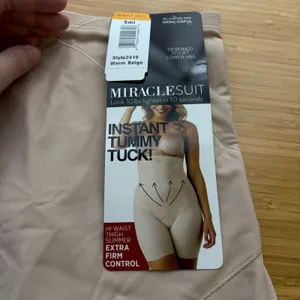 Miraclesuit Beige High Waist Tummy Tuck Thigh Slimmer Shapewear Small thumbnail 6