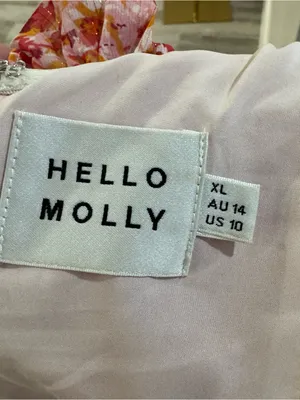 HELLO MOLLY Flowers On My Mind pink &. orange Mini‎ off the shoulder Dress XL 10 thumbnail 6