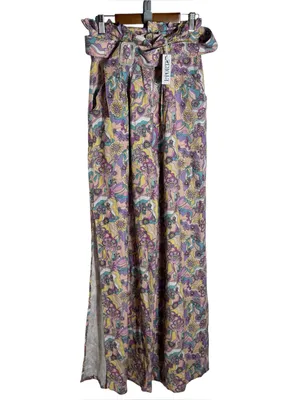 Anthropologie x La Porte Swirl Print Paperbag Wide Leg Pants XS NWT thumbnail 2