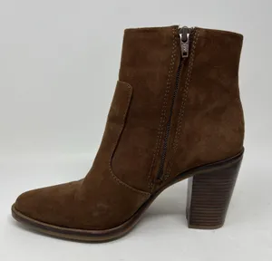 Gianni Bini Tovyy Booties Brown Suede Leather Block Heel Zip Up Women’s Size 7.5 thumbnail 8