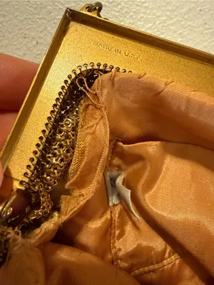 Vintage Whiting & Davis Metallic Gold Mesh Evening Bag Clutch Coin Purse USA thumbnail 7